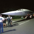 Der Transport auf der gesperrten Autobahn zum 50 Kilometer entfernten Technik Museum Sinsheim konnte nur in der Nacht erfolgen. Durchschnittgeschwindigkeit: 5 km/h